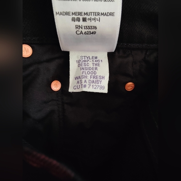 MOTHER The Insider Flood Fresh As A Daisy Black Jeans Sz 27 NWT $218 - Picture 14 of 14
